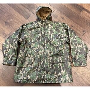 Vintage Trebark Jacket Mens M Brown Camo Rain Coat Parka Hunting 90s